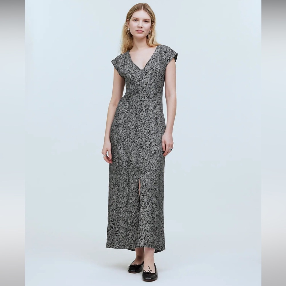 NWT Madewell Cap-Sleeve V-Neck Midi Floral Dress NEW 10 - Picture 4 of 9